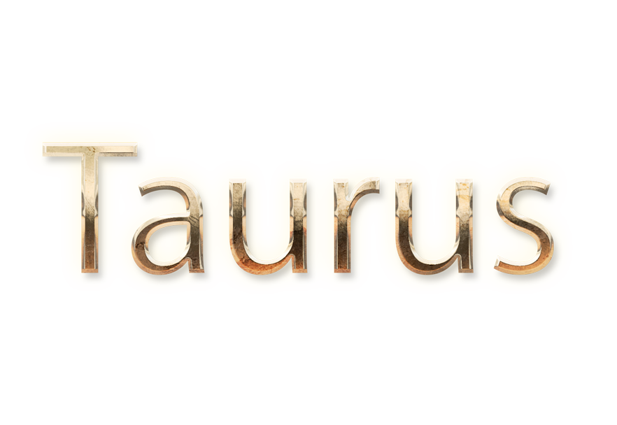 zodiac sign word TAURUS gold text typography PNG images free
